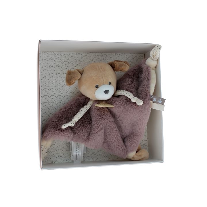 Mini Kuschelhund Doudou und compagnie - Box mit einem 20 cm großen Kuscheltier
