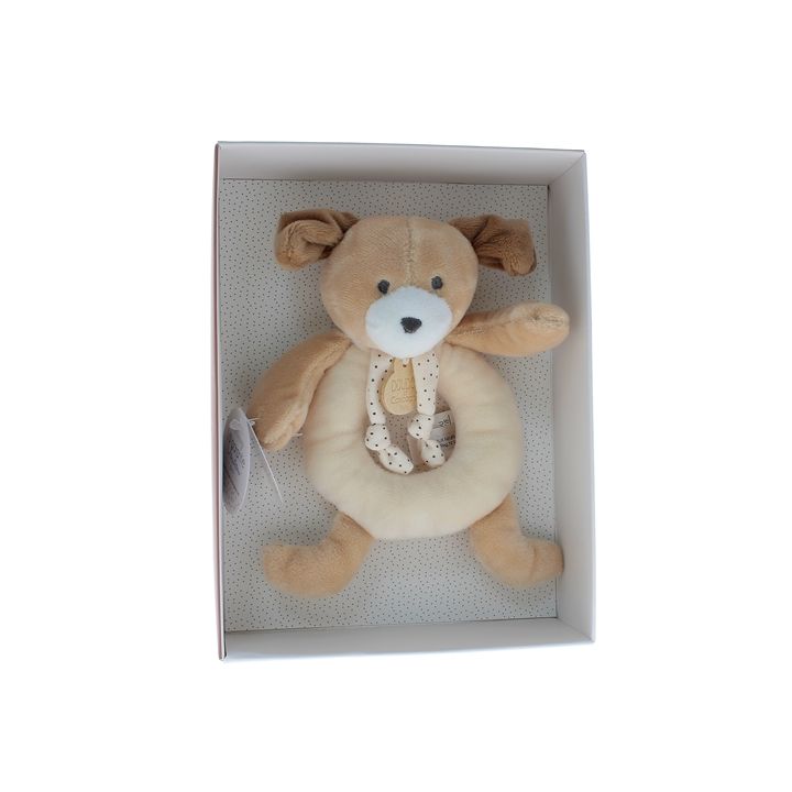 Mini Kuschelhund Rassel Doudou und compagnie - Box mit 20 cm Doudou