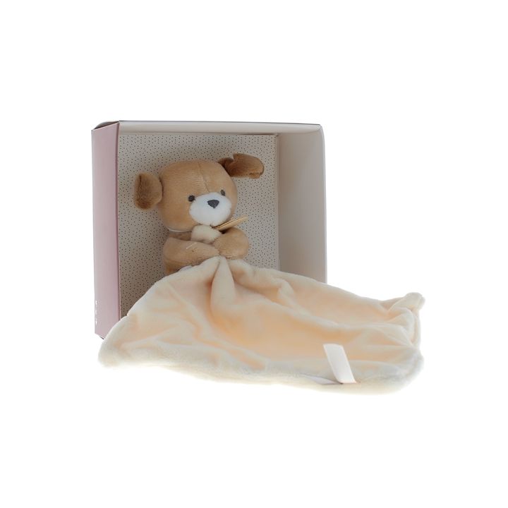 Mini Schmusetuch Hund Taschentuch Schmusetuch und Gesellschaft - Box mit einem 20 cm großen Schmusetuch