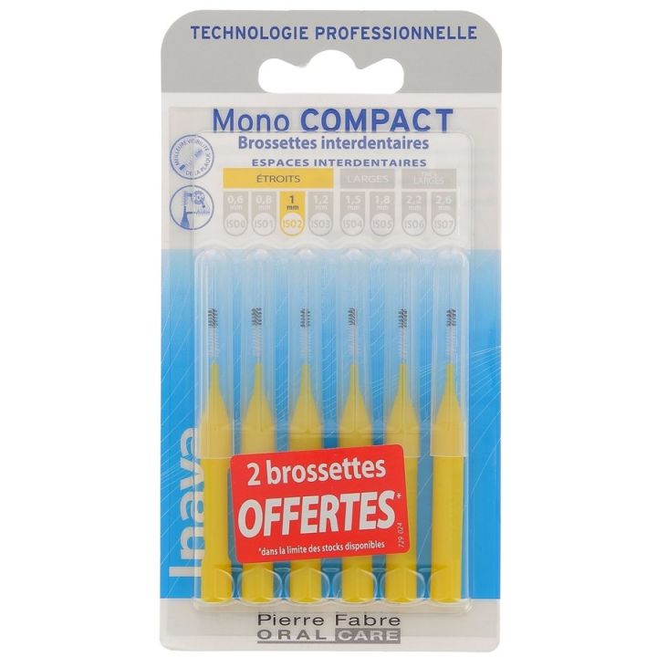 Mono kompakt schmal 1 mm Inava - 4+2 Interdentalbürsten