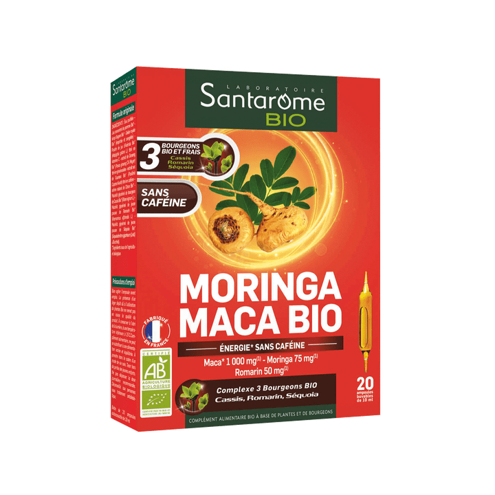 Moringa Maca Bio Santarome Bio - Packung mit 20 Ampullen