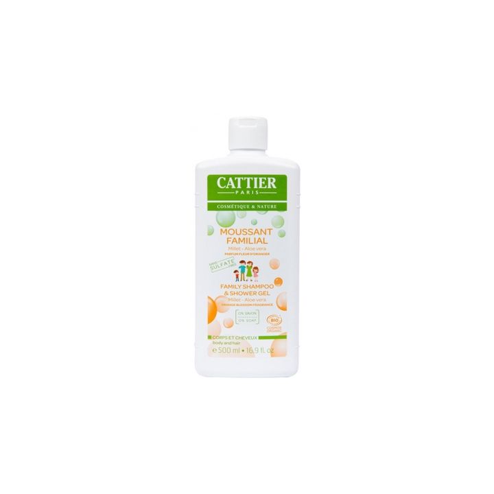 Bio-Familien-Duschgel mit Orangenblüten-Duft Cattier - Flasche mit 500 ml