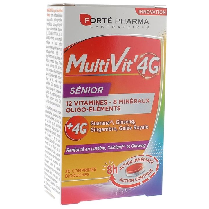 MultiVit' 4G Senior Forté Pharma - Packung mit 30 zweischichtigen Tabletten