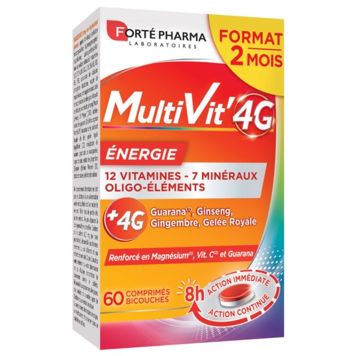 MultiVit' 4G Energie Forté Pharma - Packung mit 60 zweischichtigen Tabletten