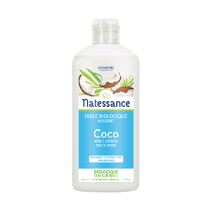 Coco Bio Öl native 100% rein Natessance - Flasche mit 250 ml