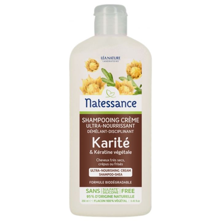 Natessance Ultra-nährendes Shea-Creme-Shampoo Léa Nature - 250 ml Flasche