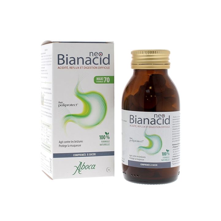 NeoBianacid Säure und Reflux Aboca - Flasche mit 70 Tabletten