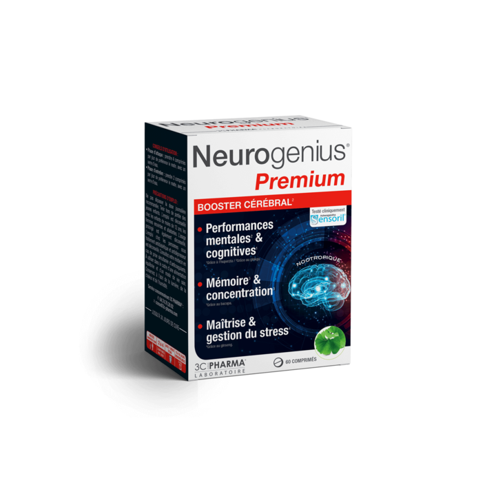 Neurogenius Premium Gehirnbooster 3C Pharma - Packung mit 60 Tabletten