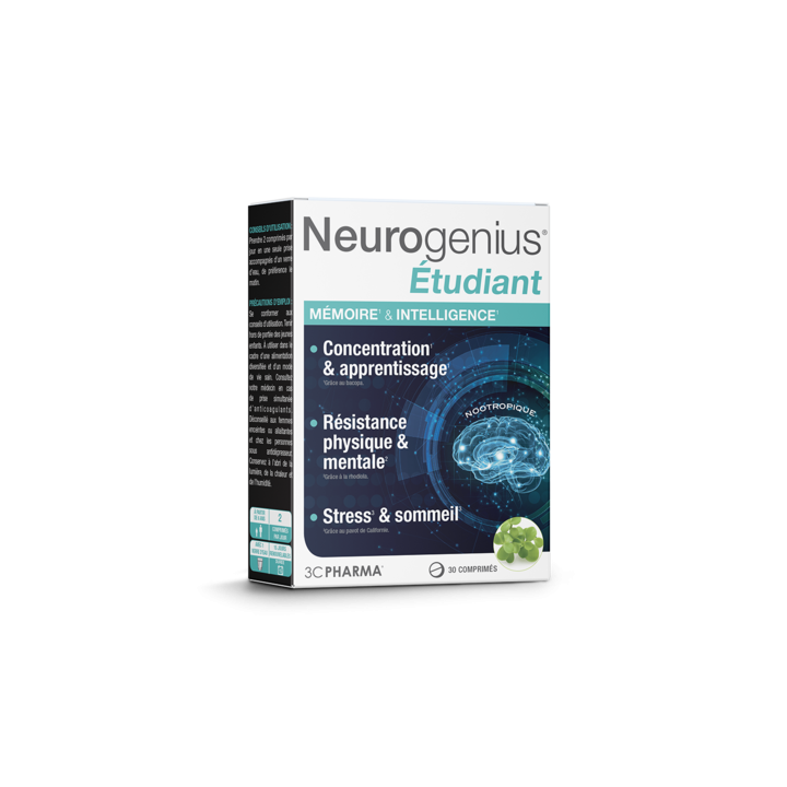 Neurogenius Student Gedächtnis und Intelligenz 3C Pharma - Packung mit 30 Tabletten
