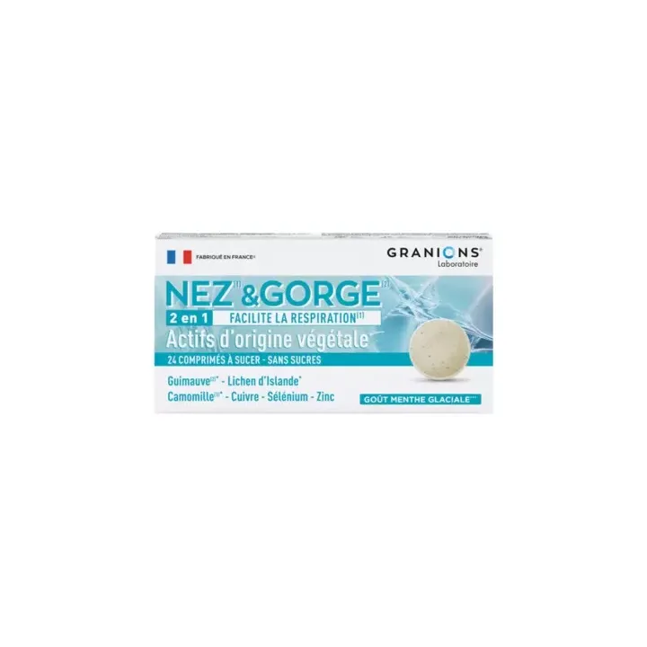 Nez-gorge 2in1 Granions - Packung mit 24 Lutschtabletten