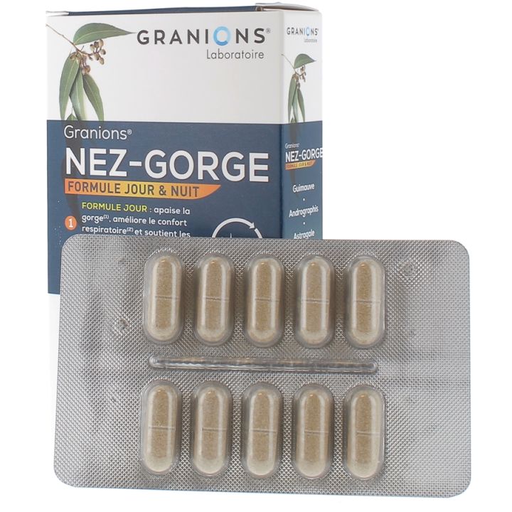 Nez-gorge Tag und Nacht Laboratoires Granions - Packung mit 20 Kapseln