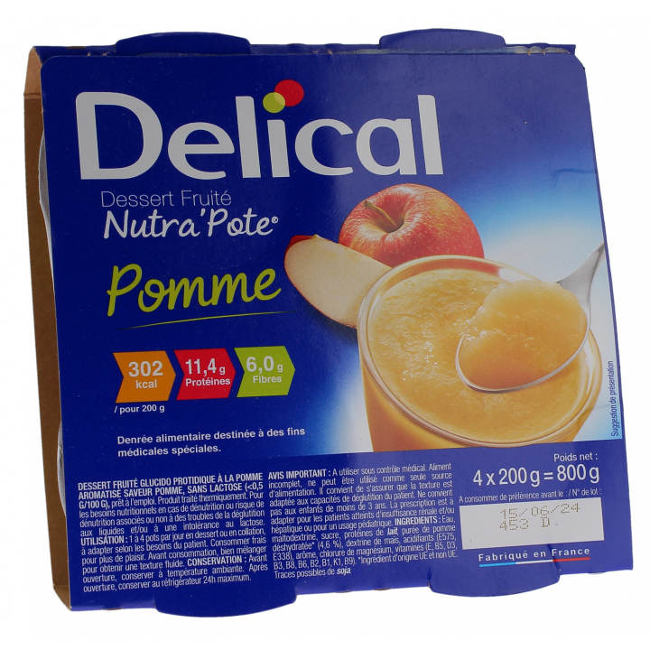 Nutra'pote Dessert mit Apfel-Früchten Delical - 4er-Pack à 200g