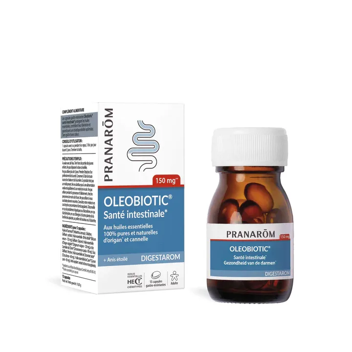 Oleobiotic Darmgesundheit Pranarôm - Flasche mit 15 Kapseln
