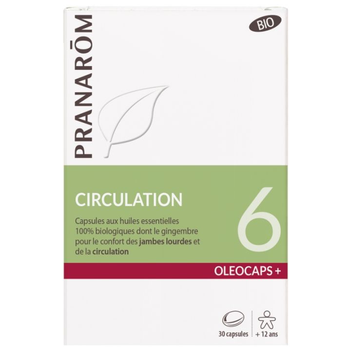 Oléocaps+ 6 Bio-Zirkulation Pranarôm - Schachtel mit 30 Kapseln