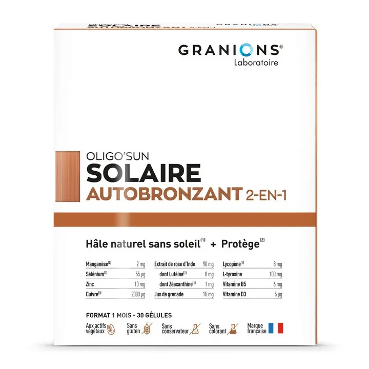 Oligo'sun Sonnenbräuner 2-in-1 Granions - Packung mit 30 Kapseln
