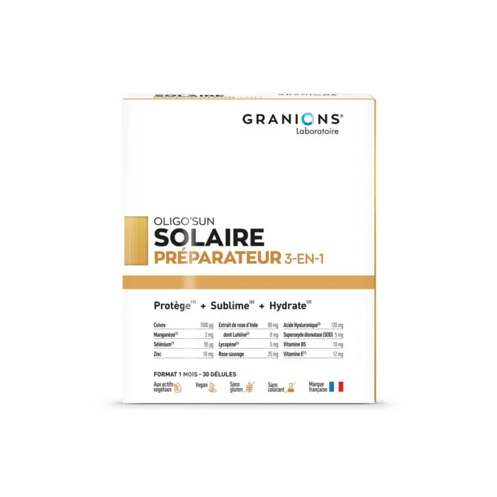 Oligo'sun Sonnenvorbereiter 3-in-1 Granions - Packung mit 30 Kapseln