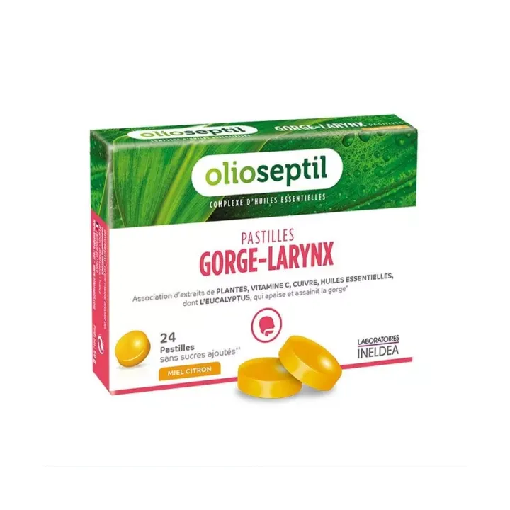 Olioseptil Halspastillen Larynx Honig Zitrone - Packung mit 24 Pastillen
