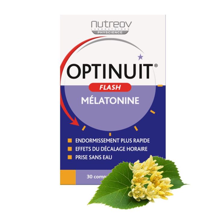 Optinuit Flash Melatonin Nutreov - Packung mit 30 orodispersiblen Tabletten