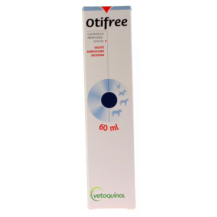 Otifree Ohrlösung für Hunde und Katzen Vetoquinol - Flasche mit 60 ml