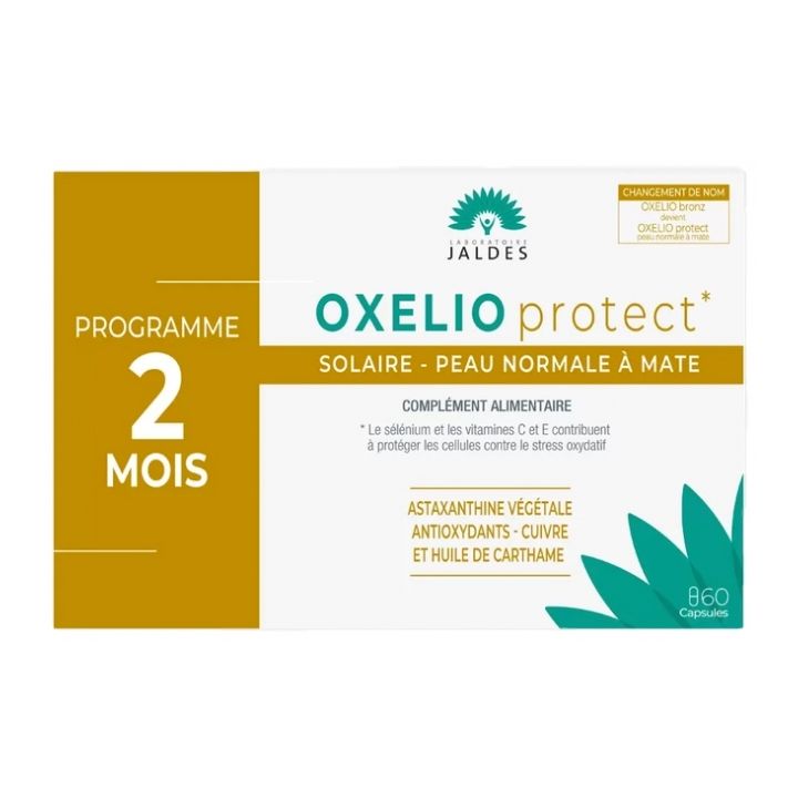 Oxelio Protect Sonnencreme für normale bis matte Haut Jaldes - Packung mit 60 Kapseln