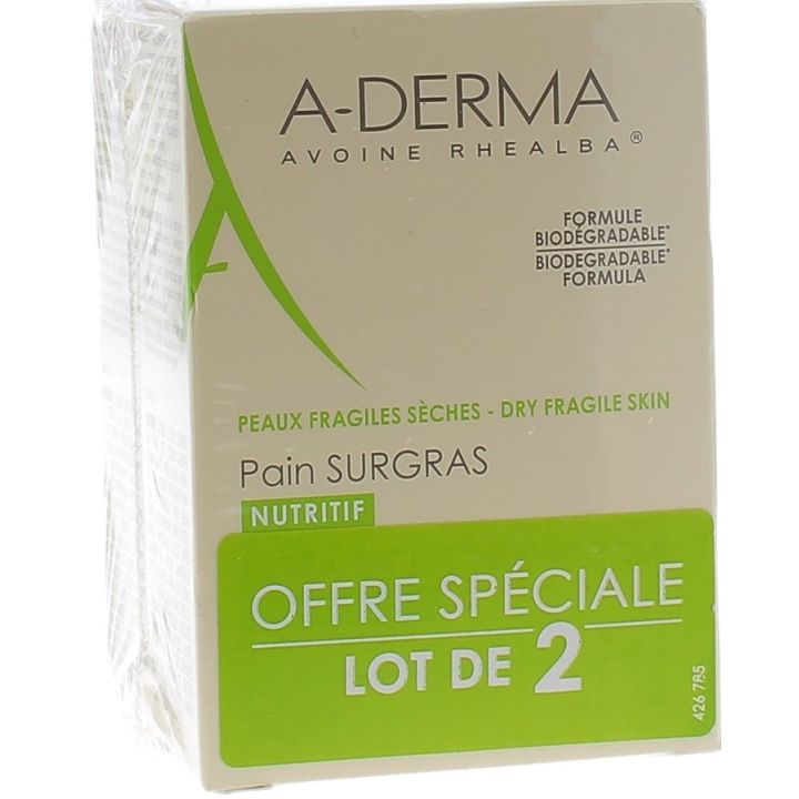Überfettete Seife A-Derma - 2er-Pack à 100 g