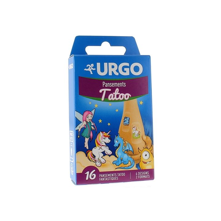 Tatoo-Pflaster für Kinder Urgo - Packung mit 16 Pflastern