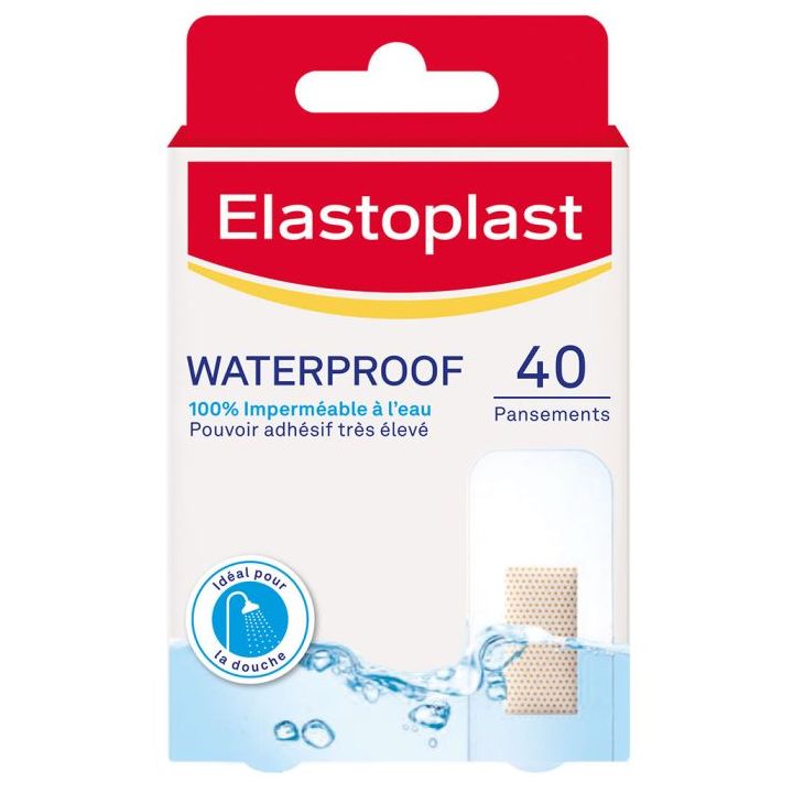 Wasserdichte Pflaster Elastoplast - Packung mit 40 Pflastern
