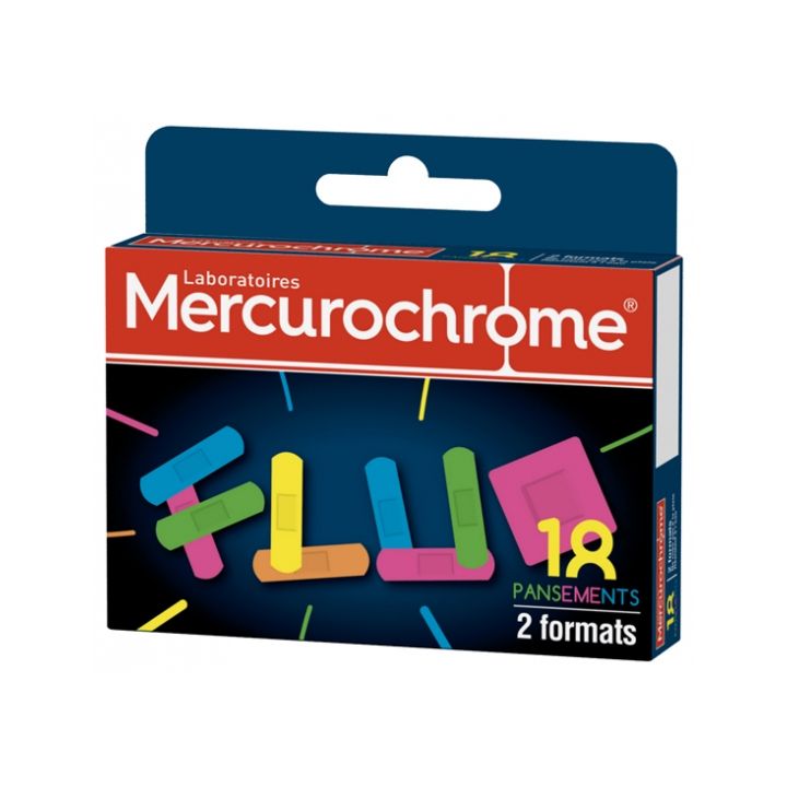 Fluoreszierende Pflaster Mercurochrome - Schachtel mit 18 Pflastern
