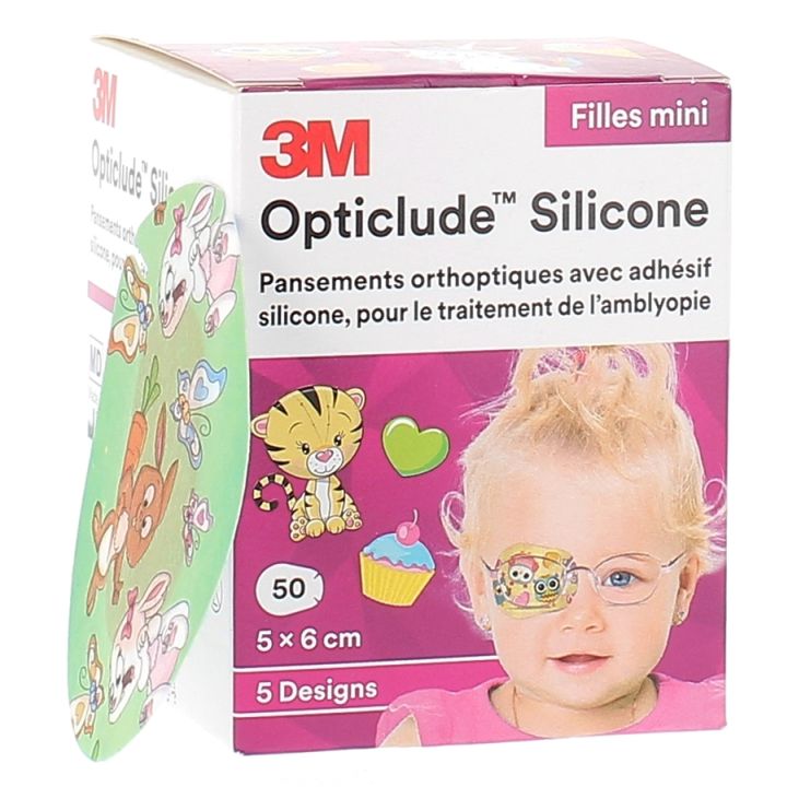 Opticlude Orthopädische Pflaster 5x6cm Mädchen mini 3M - Packung mit 50 Pflastern