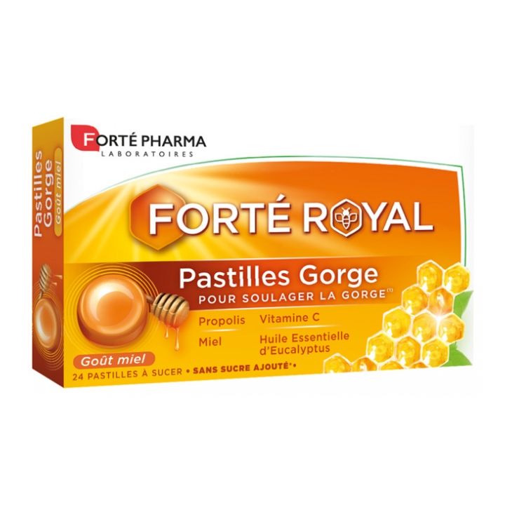 Forté Royal Halsbonbons Geschmack Honig Forté Pharma - Packung mit 24 Bonbons