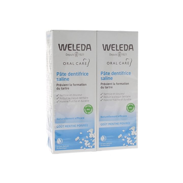 Weleda Salzwasser-Zahnpasta - 2er-Pack mit 75 ml Tuben