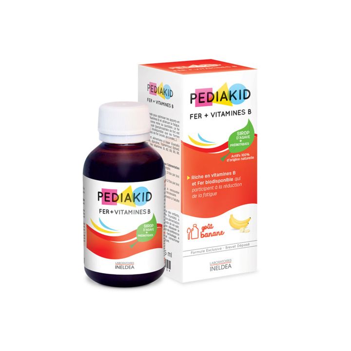 Pediakid Eisen + Vitamin B Geschmack Banane - Flasche mit 125 ml