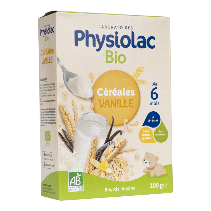 Physiolac Bio Vanille-Cerealien ab 6 Monaten Gilbert - 200 g Packung