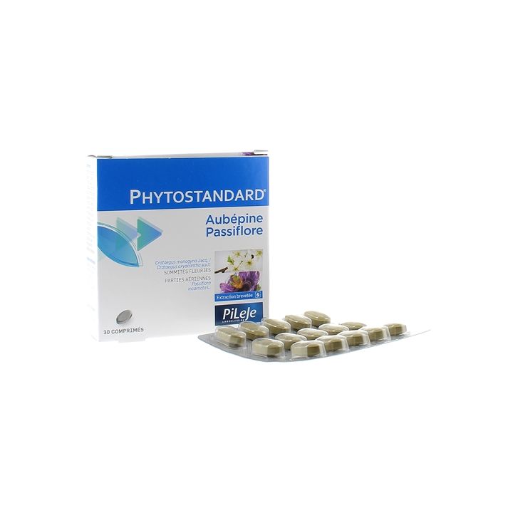 Phytostandard Weißdorn und Passionsblume Pileje - Packung mit 30 Tabletten