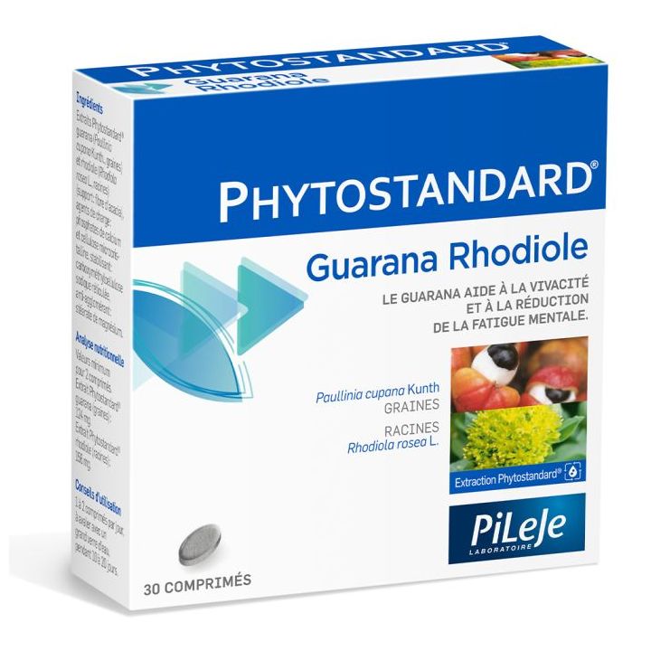 Phytostandard von Guarana und Rhodiola Pileje - Packung mit 30 Tabletten