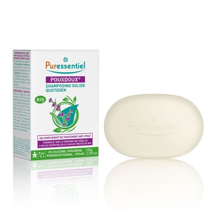 Poudoux Festes Shampoo für den täglichen Gebrauch bio Puressentiel - 60g Stück