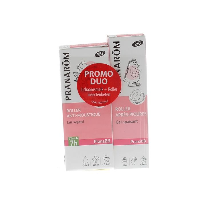 Pranabb Bio-Mückenroller + Bio-Nachstichroller Pranarôm - Set mit 2 Roll-ons
