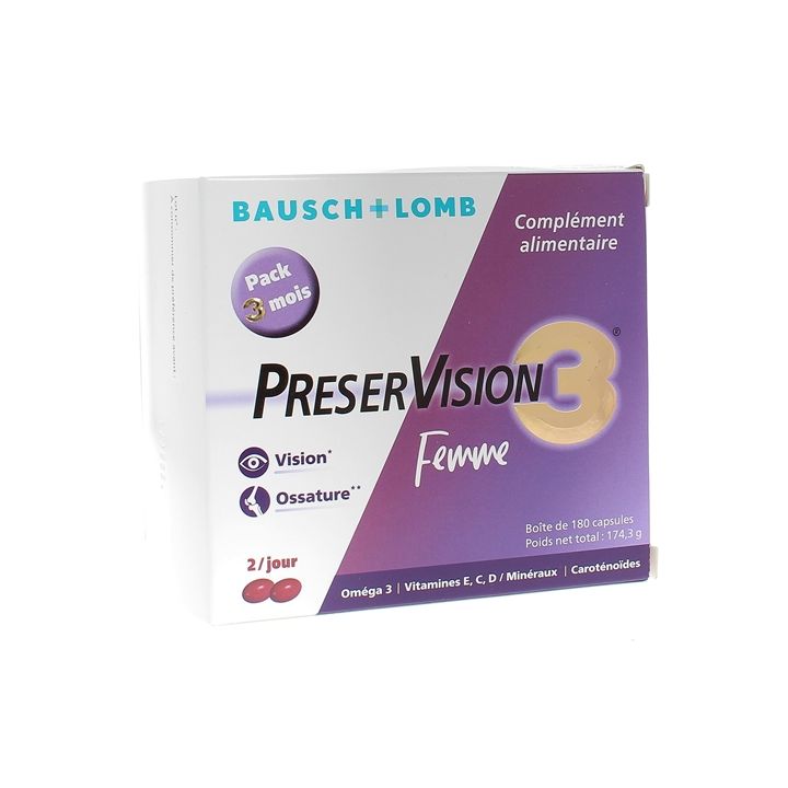 PreserVision 3 Frau Bausch & Lomb - Packung mit 180 Kapseln