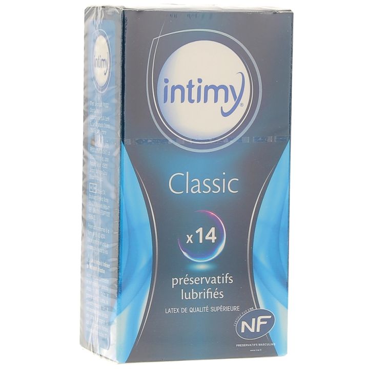 Gleitende Kondome Classic Intimy - Packung mit 14 Kondomen