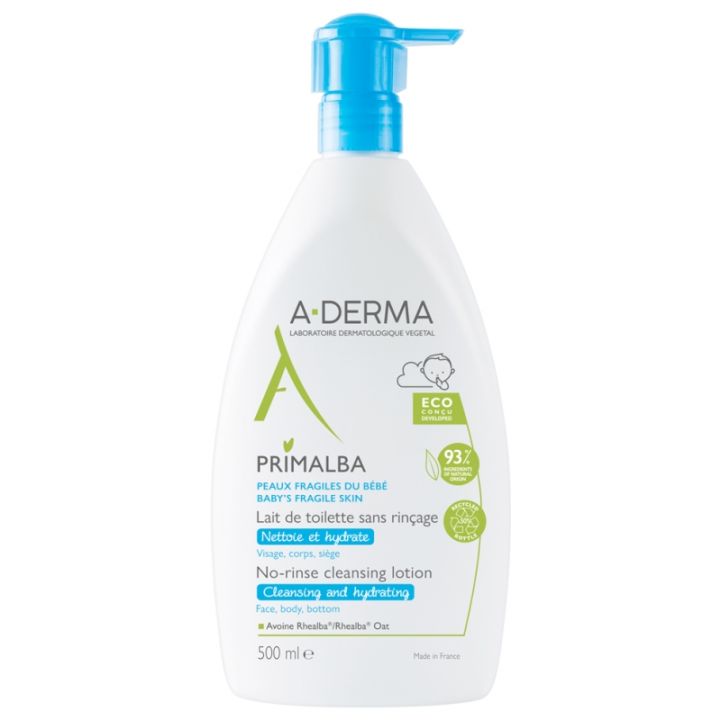Primalba Reinigungsmilch ohne Abspülen Aderma - Pumpflasche 500 ml