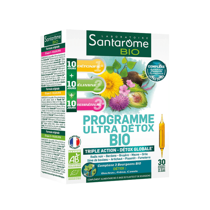 Ultra Detox-Programm BIO Santarome - Box mit 30 Ampullen