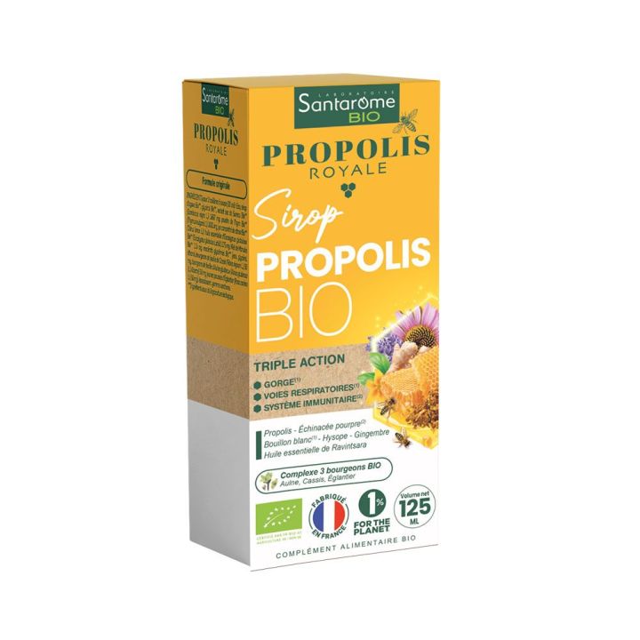 Propolis Royale Bio Propolis Sirup mit dreifacher Wirkung Santarome - Flasche mit 125ml