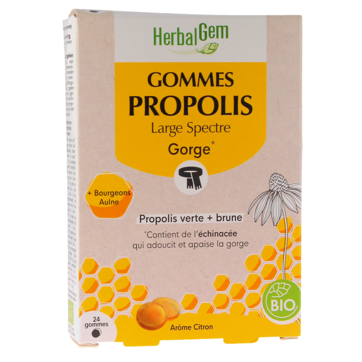 Bio Propolis Breitband HerbalGem - Box mit 24 Gummis