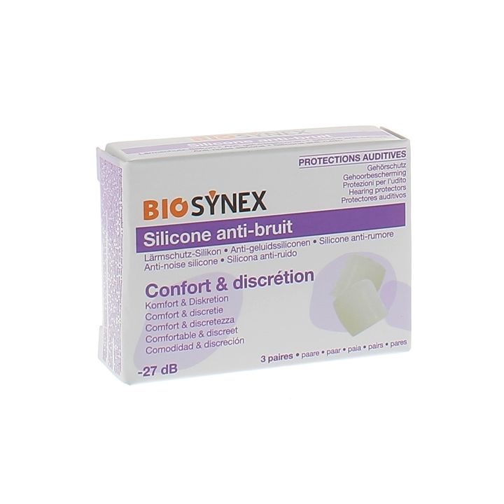 Biosynex transparente Silikon-Ohrenschutz - Box mit 3 Paaren