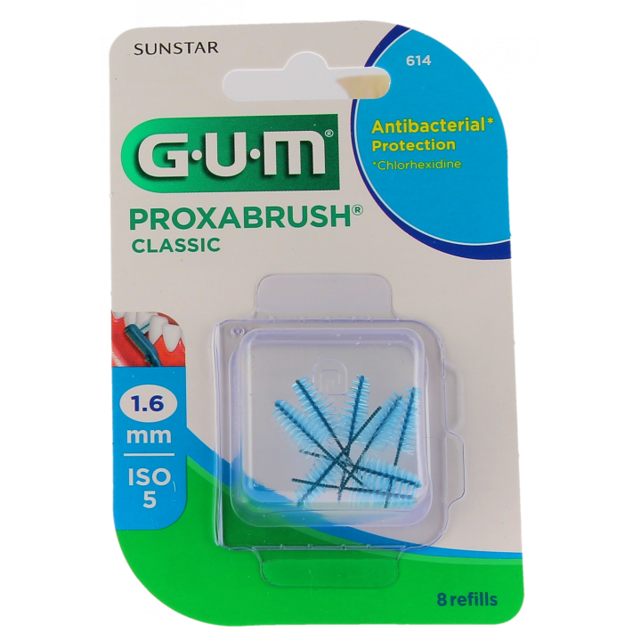 Proxabrush Nachfüllungen Interdentalbürsten 1,6 mm Gum - Packung mit 8 Nachfüllungen