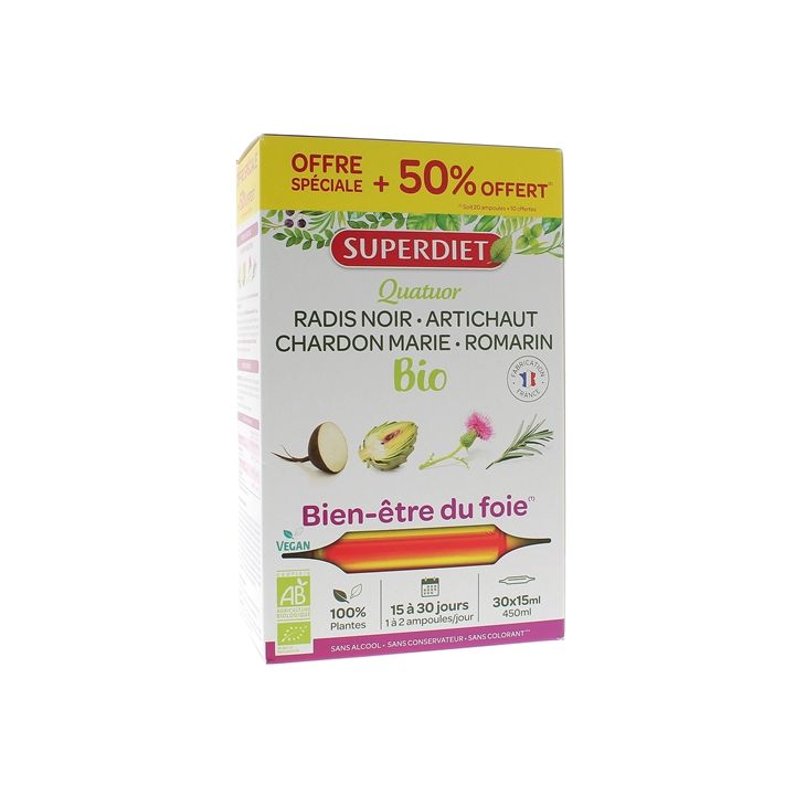 Wohlbefinden der Leber Super Diet - Box mit 20 Ampullen + 10 geschenkt