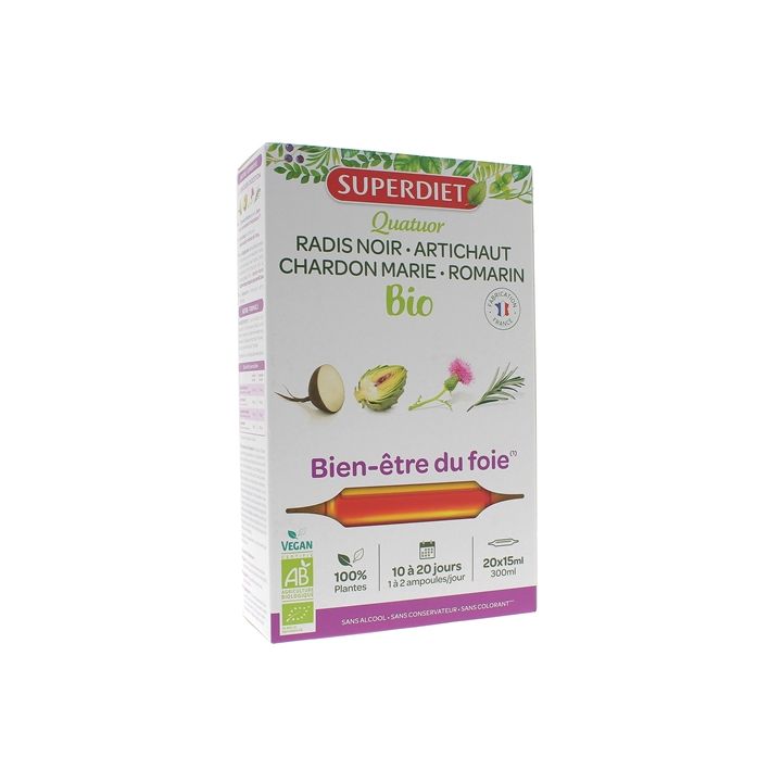 Bio Leberwohl-Quartett Super Diet - Box mit 20 Ampullen