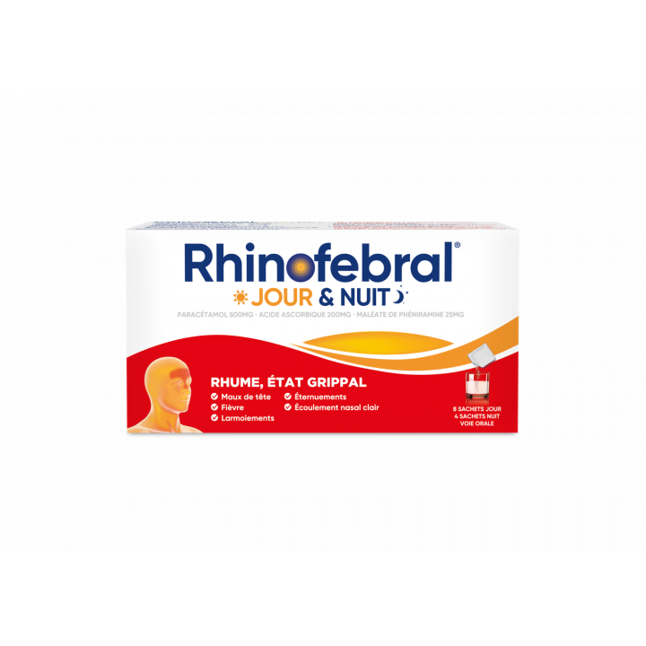 Rhinofebral Tag und Nacht - Packung mit 12 Beuteln