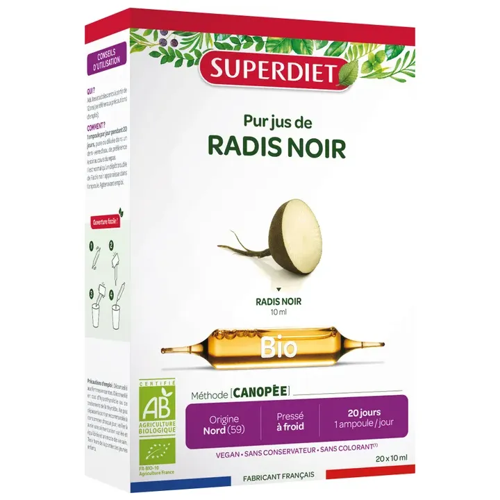 Schwarzer Rettich Bio Super Diet - 20 Ampullen zu 10 ml