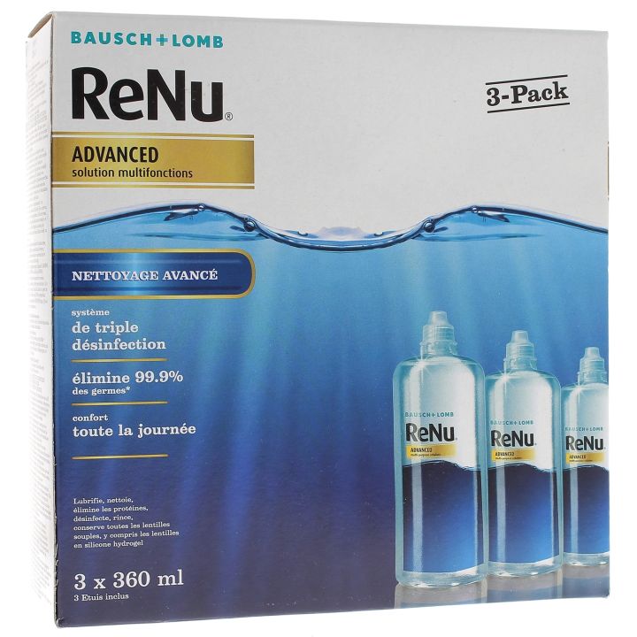 ReNu Advanced Solution Multifunktionslinsen Bausch Lomb - 3er-Pack mit 360 ml Flaschen